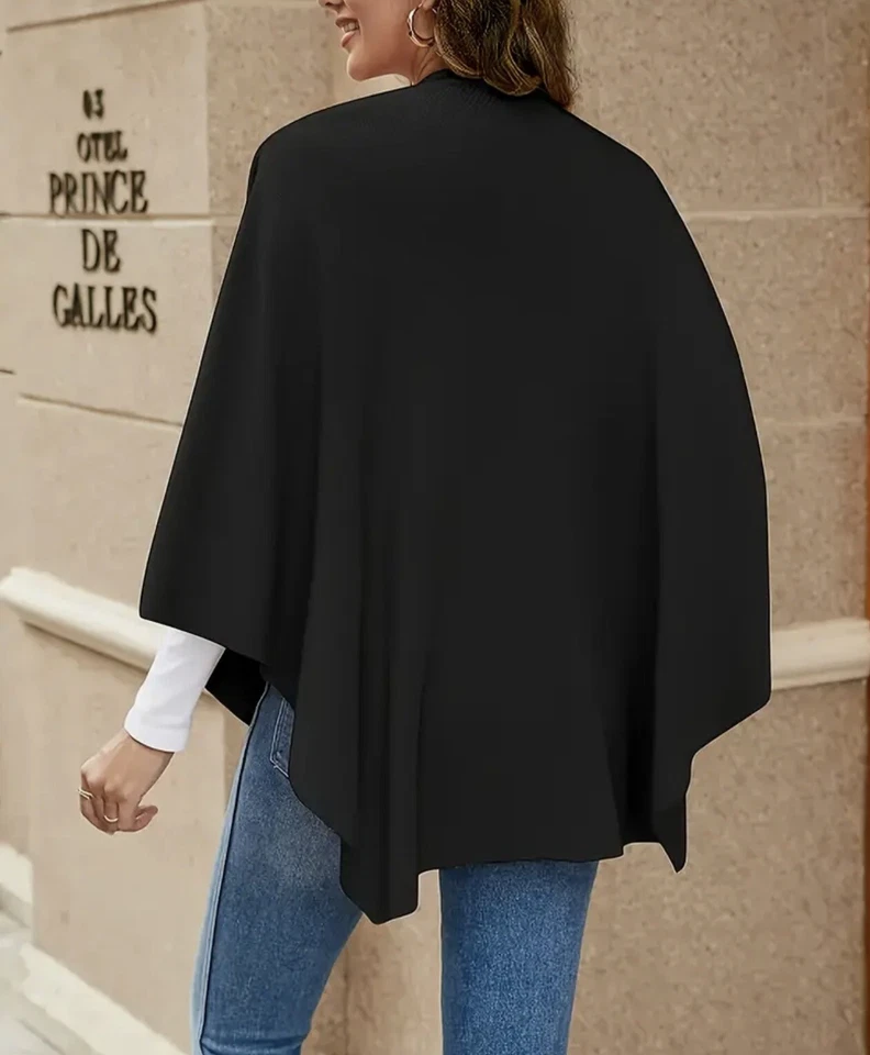 Women Ethnic Bohemian Knit Halloween Cape Shawl Wrap Scarf Stole Poncho Cardigan - Image 4 of 4