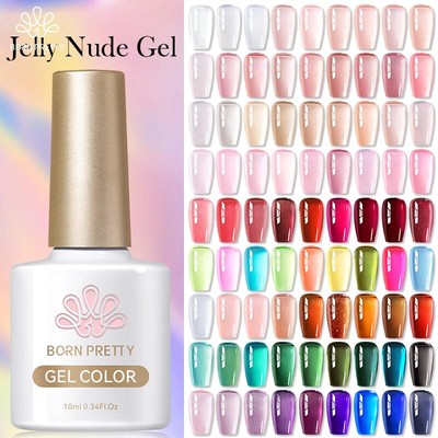 10ml Jelly Nude Gel Nail Polish 50 Color Semi Transparent Nail Art Nail Supplies