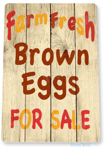 TIN SIGN Fresh Eggs Rustic Metal Décor Wall Art Farm Coop Store Kitchen A720 