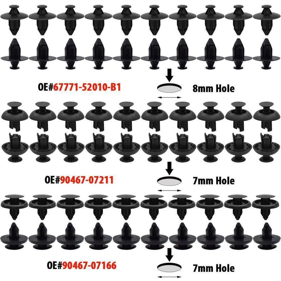 200x Body Clip Engine Cover Shroud Cowling Guard Retainer for Toyota Hilux Prado - image 4 of 4