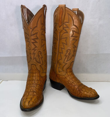 Roma s Sz 5.5 D Handmade Custom Exotic Hornback Caiman Brown Western Boots