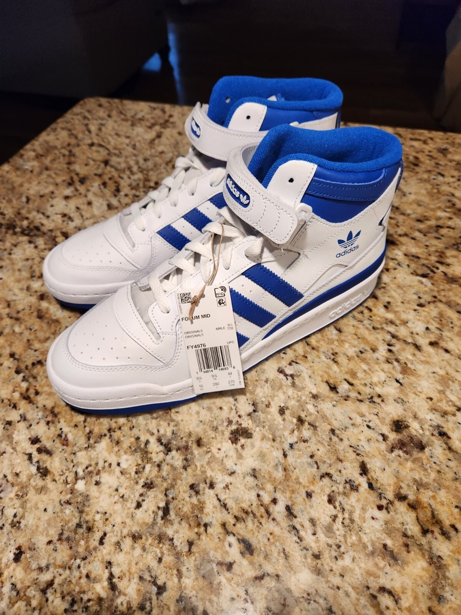 ★adidas★ Forum Mid White Blue FY4976 adidas Originals Forum Mid White Team Royal Blue FY4976 Size