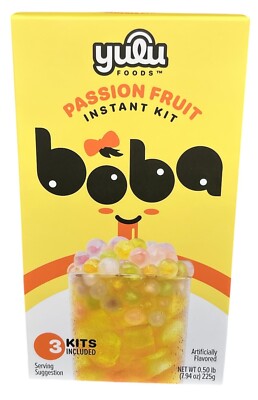 Yulu Foods Instant Boba Passion Fruit Tea Instant Kit Makes