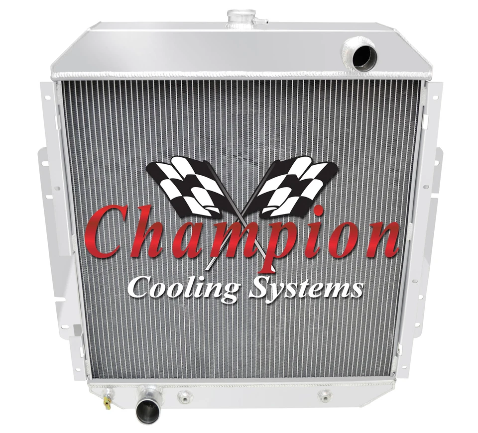 4 Row Kool Champion Radiator for 1968 69 70 71 72 73 74 75 76 1977 Ford F-Series Foto 3 de 4