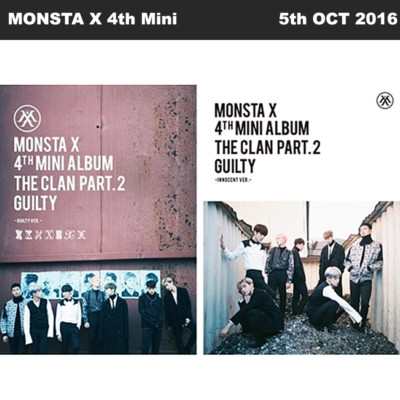 MONSTA X THE CLAN 2.5 PART.2 GUILTY 4th Mini Album 2SET Ver CD+Booklet+Card KPOP