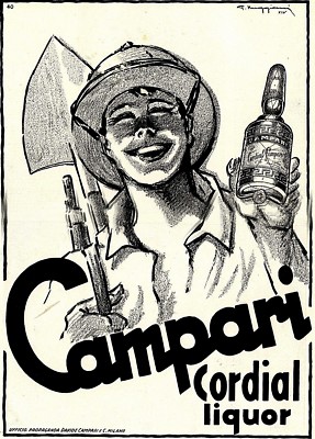 ADVERTISEMENT 1936 BITTER CORDIAL CAMPARI DRINK BAR LOFT COLONIES EMPIRE MUGGIANI 