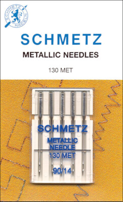 Schmetz Metallic Machine Needles Size 14/90 - 5 Pack For Sewing With Metallic Thread