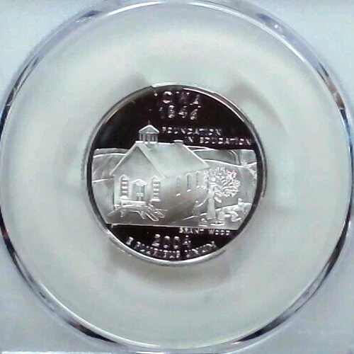 2004-S 25C State Quarter Iowa PCGS PR69 DCAM 90% Silver 24lotr0421 - Image 3 of 4