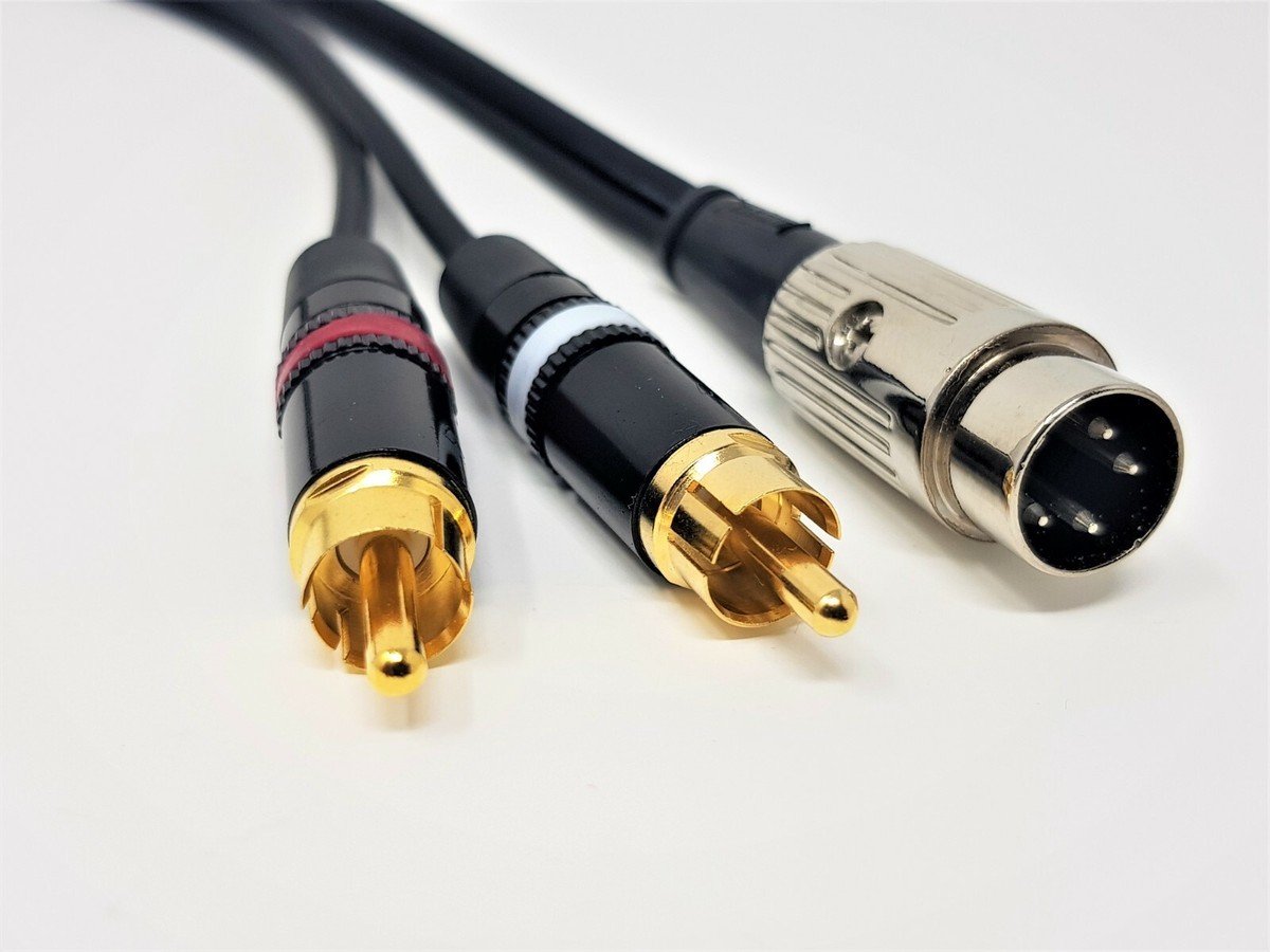 QUAD 34 44 405 Din 4Pin Cable オーディオ ケーブル 4 pin DIN plug TO 2 X Phono RCA Sockets Cable for Quad 405