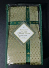 Waterford Linens Merrill Euro Pillow Sham ~ Sage Green ~ New Old Stock