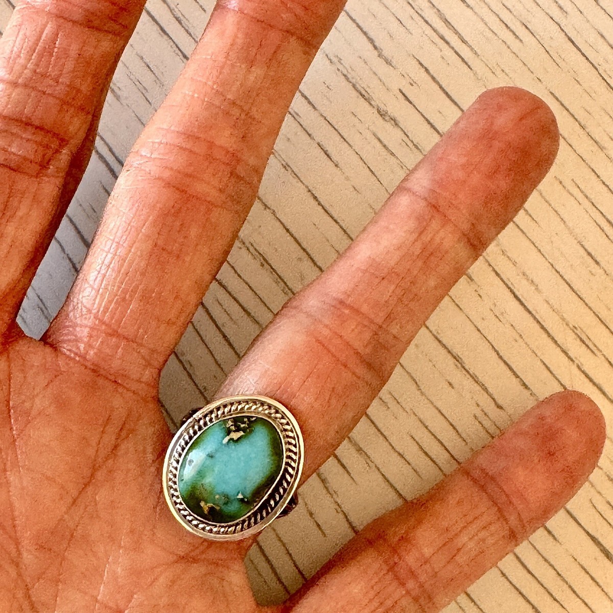 Daniel Benally Sonoran Gold Turquoise Ring - Stagecoach Jewelry Navajo Turquoise Ring Sz 7 Sonoran Gold Sterling Benally Native American Stars main image 1