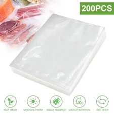 200 Quart Size Vacuum Seal Bags 8x12 Embossed Food Saver Sealer Storage Bag 4Mil