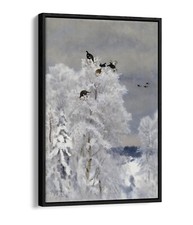 BRUNO LILJEFORS, BLACK GROUSE IN TREETOP -FLOAT EFFECT CANVAS WALL ART PRINT