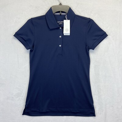Tory Burch Sport Pique polo navy blue Size XS logo preppy golf - NWT - Quality