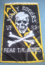 USN VF-84 Jolly Rogers "Fear The Bones" 3x5 ft Single-Sided Flag Banner