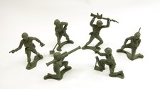 Vintage Tim-Mee Toys - Lot of 6 Toy Soldiers, 4"-6" Tall Made In USA Read