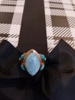 Genuine Larimar & Sleeping Beauty Turquoise Ring in SIZE 6 — photo 8