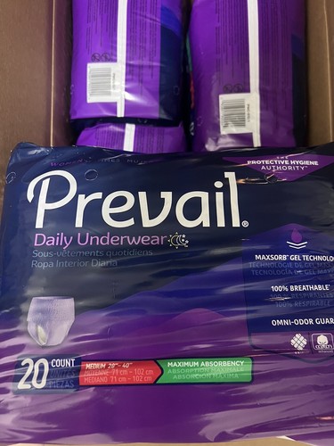 prevail Daily Underwear- 4 Pack*20 =80 Size M