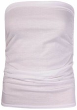 New Womens Ladies Vest Strapless Ruched Sleeveless Boob Tube Bandeau Top 8-26