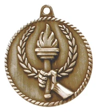 Victory Torch Medal Award Trophy With Free Lanyard HR800 School Team Sports