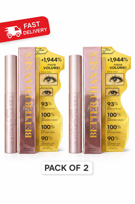 TOO FACED Better Than Sex Volumizing Mascara 0.27oz Full Size (Pack of 2) FAST 