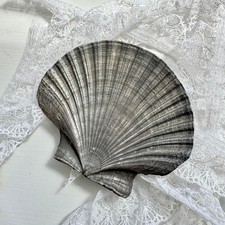 Vintage Silver Seashell Belt Buckle / Pendant Large ocean pendant mermaid large