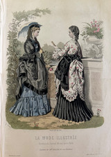 Lot 10 gravures LA MODE ILLUSTREE 1872  TOUDOUZE, LELOIR 25.5cm par 37cm - L1