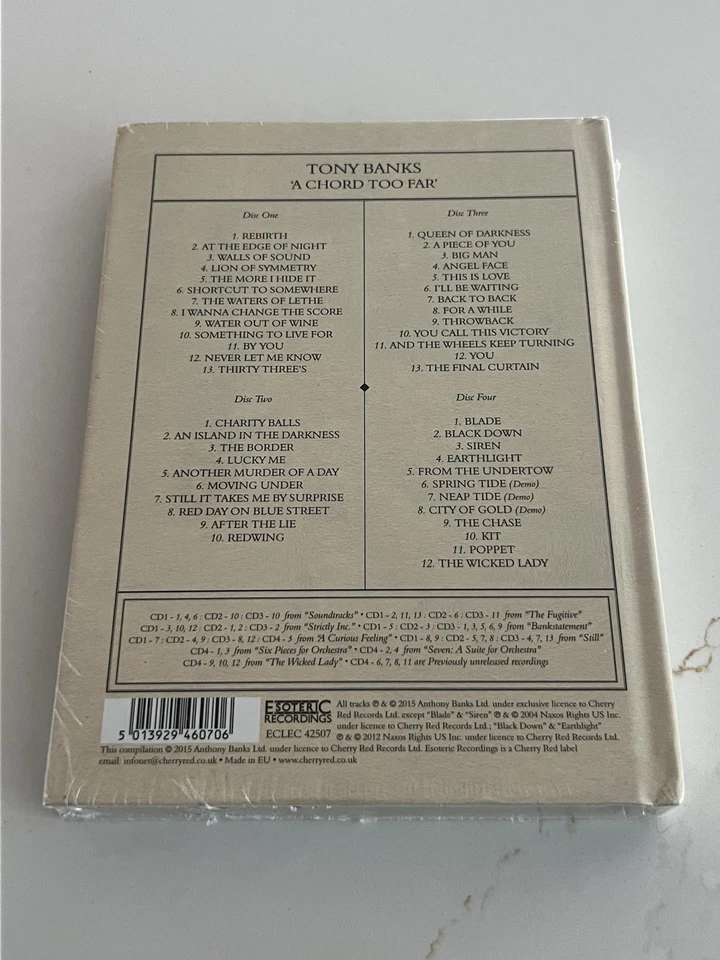 Tony Banks A Chord Too Far 4-Disc Set Genesis Brand New Unwrapped Sealed CD Set - Image 4 of 4