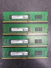 Lot of 4 Micron MTA9ASF51272PZ-2G1A2HJ 4 GB 1RX8 PC4-2133P-RDP-10 Server Memory