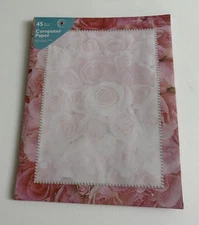 Jot Printer Paper Stationery 45 sheets sealed Pink Roses