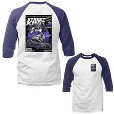 Street King Drift Streetwear Imported Tuned Custom JDM Sports 3/4 Sleeve Raglan