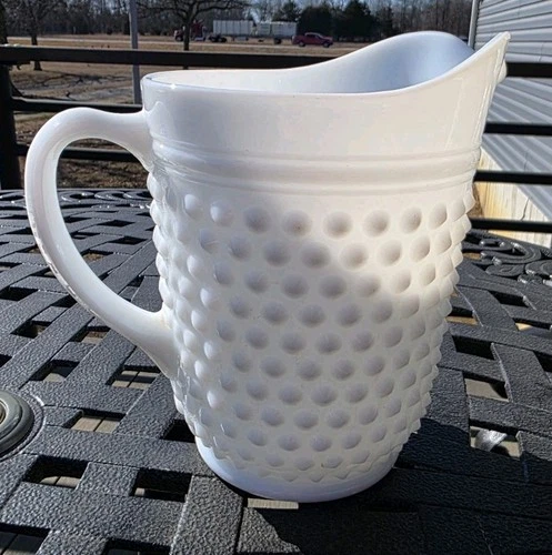 Vintage Hobnail 2 qt Pitcher White Milk Glass