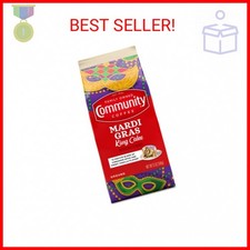 Community Coffee Mardi Gras King Cake Flavored 12 Ounces, Medium Roast Ground Co