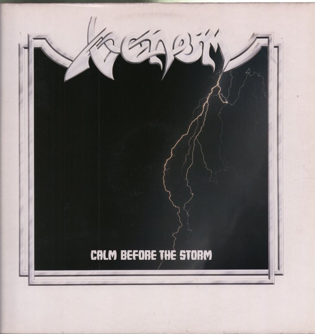 Venom Calm Before the Storm LP vinyl UK Filmtrax 1987 LP. crease to top right
