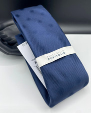 PERRY ELLIS Portfolio Men's 100 Polyester Tie  Navy  Wolcott Dot  MSRP: 55.