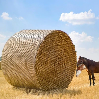 GINDOOR Large Round Bale Hay Net for Horses, 6x6 Ft Knotless Slow Feeder Hay Nets for