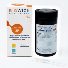 Pack of 2 x Biowick Urine Test Strips for Protein  Glucose - 100 Strip - FS