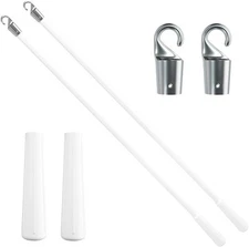 2 Pcs 17 inch Blind Wand, Vertical Blinds Replacement Parts with Hook and Grip,