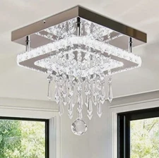  Square Crystal Chandelier Modern Crystal Ceiling Light Square LED Chandelier 
