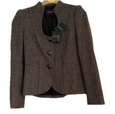 Jaeger Sze 8 VINTAGE Brown Tweed Wool Classic Jacket BNWT New With Tags RRP �350