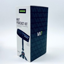 Shure MV7 Podcast USB/XLR Dynamic Microphone Kit w/ Manfrotto PIXI Tripod Black