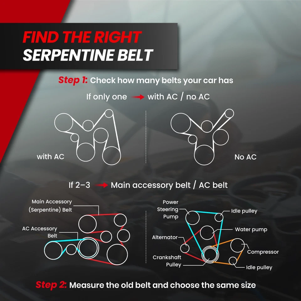 Serpentine Belt 8PK1395 Fit BMW 335i 435i 535i GT 640i 740i M2 M3 M4 X3 X4 X5 X6 Foto 2 de 4