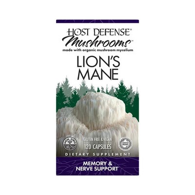 Host Defense Mushrooms Lion's Mane, Memory & Nerve Support, 120 caps