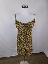 Forever 21 Dress Womens Small Black Floral Sweetheart Mini Sundress Strappy