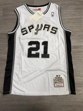 Mitchell & Ness Spurs Men's White Tim Duncan #21 Basketball Jersey Size Large