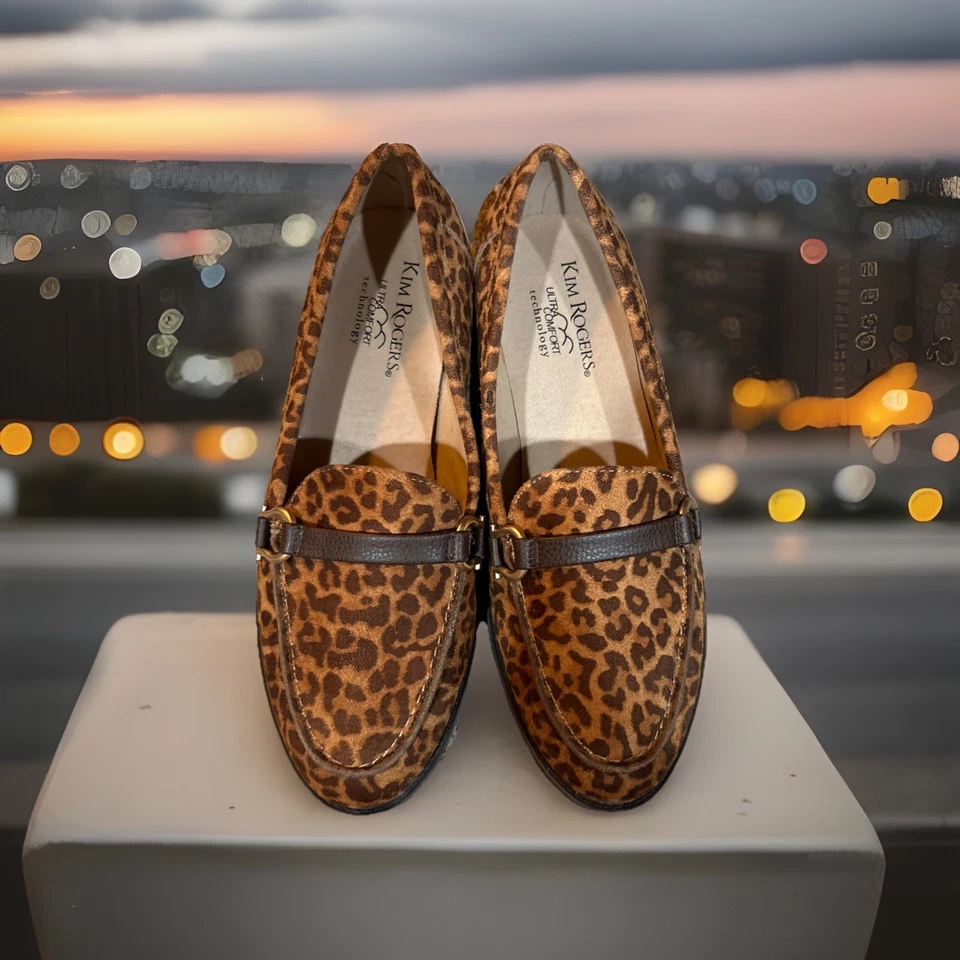 Kim Rogers Mujer 7.5M Helena Mocasines Estampado Leopardo Ultra Cómodos Zapatos Sin Cordones Foto 4 de 4
