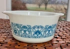 VTG 1960s PYREX Blue Horizon APOLLO 11 473 1 QT Casserole Dish Bowl