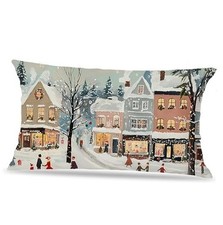 Vintage Christmas Winter Pillow Covers 20x12 Double-Sided, Christmas Color-6