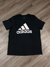 Adidas Essentials Mens Crewneck Tee Shirt Size XL Big Logo Black Cotton