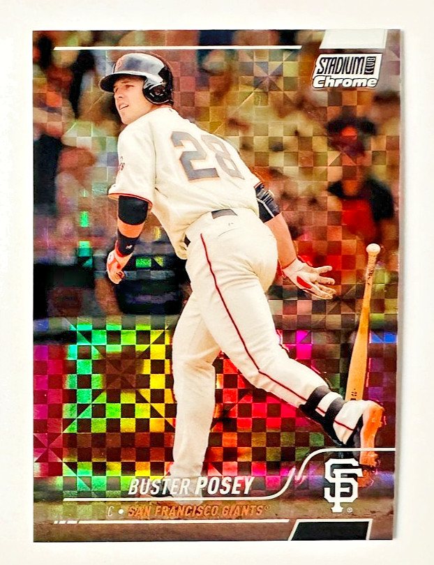 2022 Topps Stadium Chrome Buster Posey X-Fractor Refractor Card #68 SF Giants!
